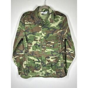 Vintage JCPenney Boys Camo Military Field Jacket Large 14 16 Woodland Camouflage